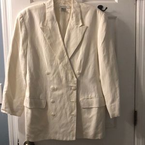 White linen double breasted jacket